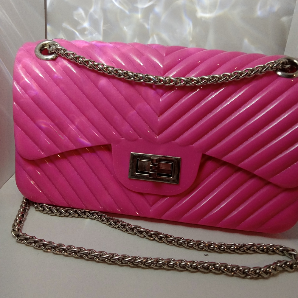 Forever 21 Vibrant Pink Chevron Shoulder Bag